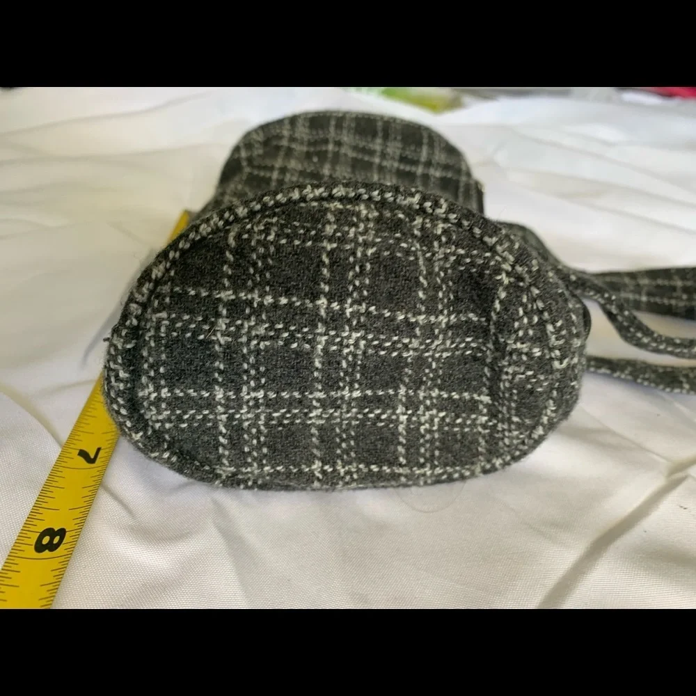 Grey/White Flannel Cosmetics Bag